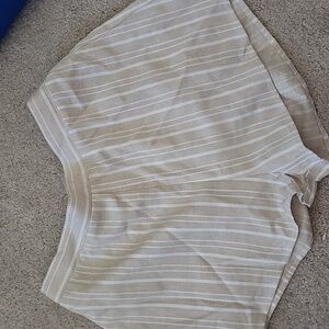 by the way. Beige Striped High Waist Shorts Sz Small